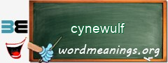 WordMeaning blackboard for cynewulf